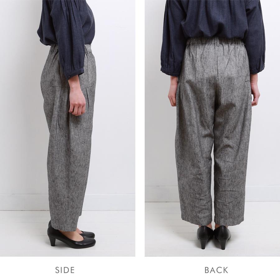 blue willow コットンリネンヘリンボンコクーンパンツ レディース
