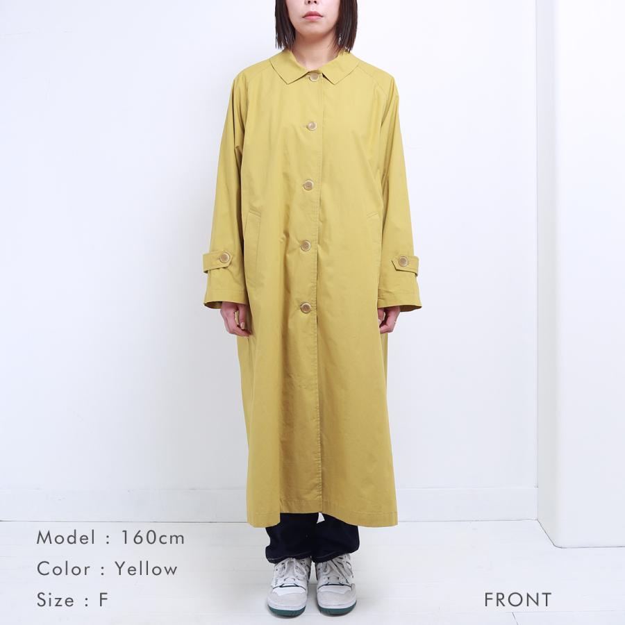 blue willow コットンタイプライタートレンチコート レディース ブルー