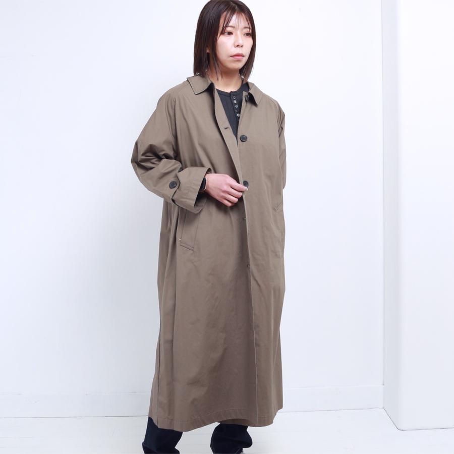 blue willow コットンタイプライタートレンチコート レディース ブルー