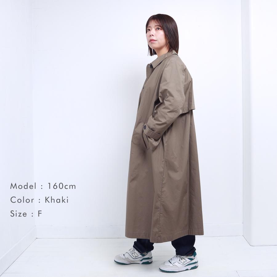 blue willow コットンタイプライタートレンチコート レディース ブルー