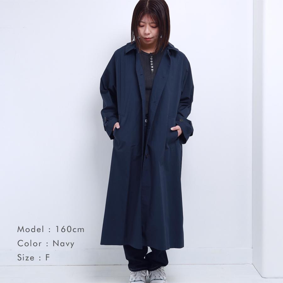 blue willow コットンタイプライタートレンチコート レディース ブルー