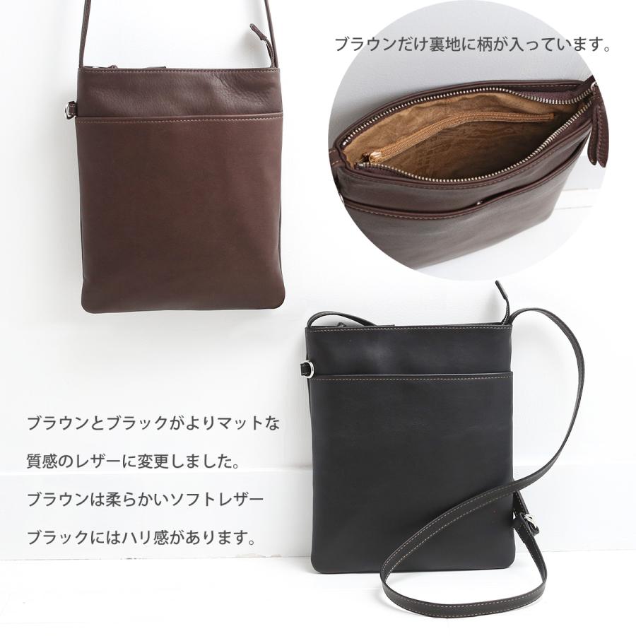 ショルダーバッグ サコッシュ メンズ レディース 本革 軽い 薄い 