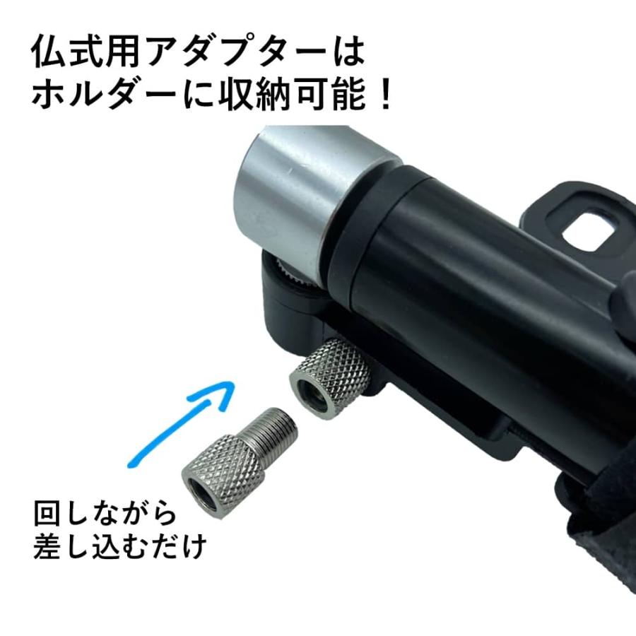 ミニポンプ 携帯ポンプ ミニ空気入れ 携帯空気入れ わずか10cmの超小型 携帯用 エアポンプ 米式 仏式バルブ対応 持ち運び コンパクト｜isdinf｜04