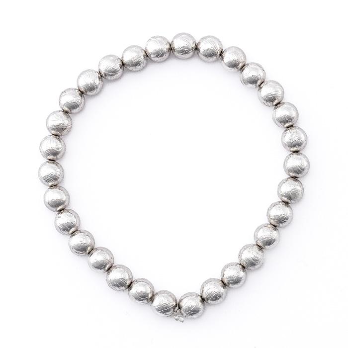 ギベオン 隕石 ブレスレット （ナミビア産） 6mm 30玉 No.44 （鑑別