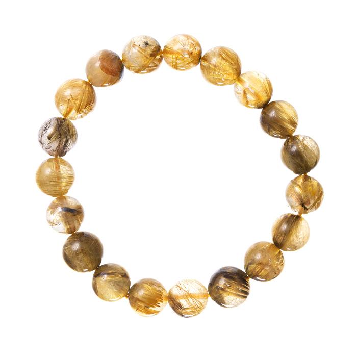 高品質 天然石 ルチルクォーツ ブレスレット 10mm台 ルチルクォーツ ブレスレット 10mm 19玉 No.114 : 宮忠 - 通販 - Yahoo