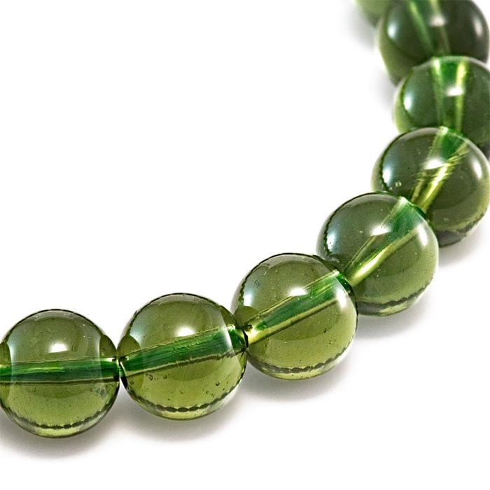 モルダバイト　8.3ミリ トップクォリティ]天然モルダバイトブレスレット（約8.3-8.7mmm