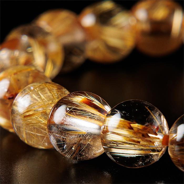 ルチルクォーツ ブレスレット SA （ブラジル産） 7.5mm 24玉 No.132
