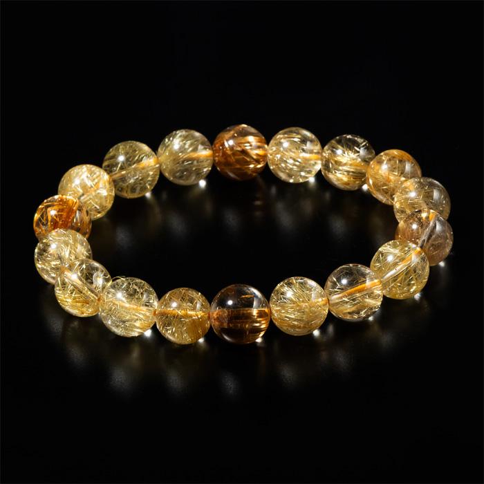 ルチルクォーツ ブレスレット 11.5mm 18玉 No.143_1