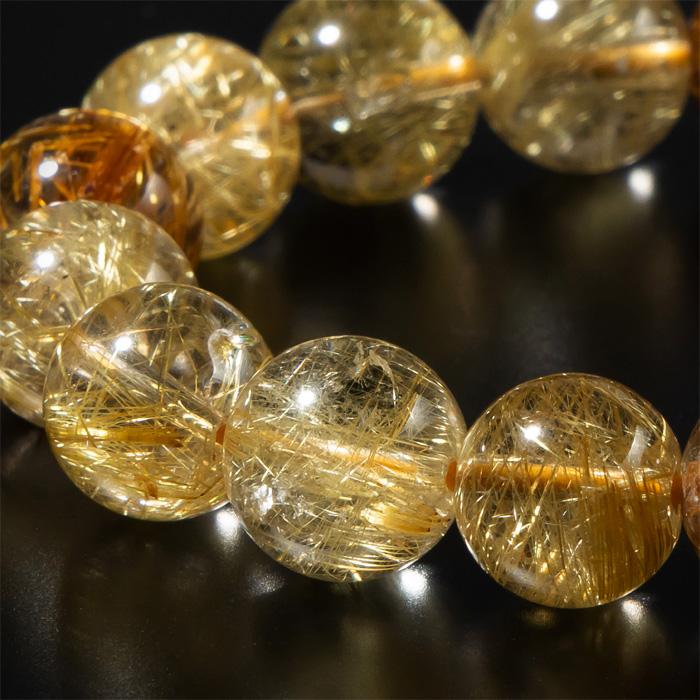 ルチルクォーツ ブレスレット 11.5mm 18玉 No.143_2