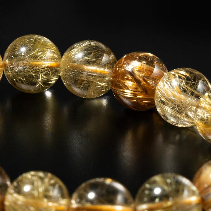ルチルクォーツ ブレスレット 11.5mm 18玉 No.143_3
