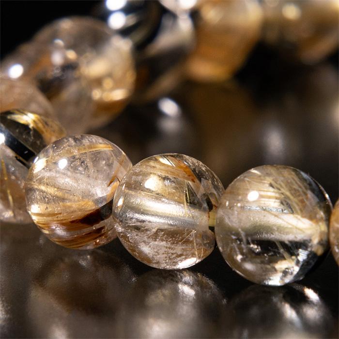 ルチルクォーツ ブレスレット 太陽ルチルクォーツ 8mm 24玉 No.146