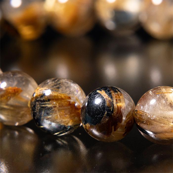 ルチルクォーツ ブレスレット 太陽ルチルクォーツ 8.5mm 23玉 No.147