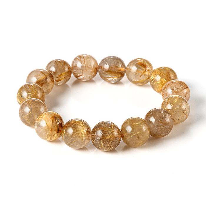 ルチルクォーツ ブレスレット 14mm 15玉 No.149 : 宮忠 - 通販 - Yahoo