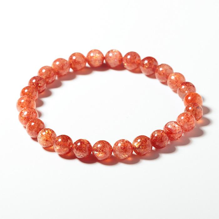 最高品質　タンザニア産　サンストーン　天然石　ブレスレット トップクォリティ]タンザニア産サンストーンブレスレット（約7.5mm玉