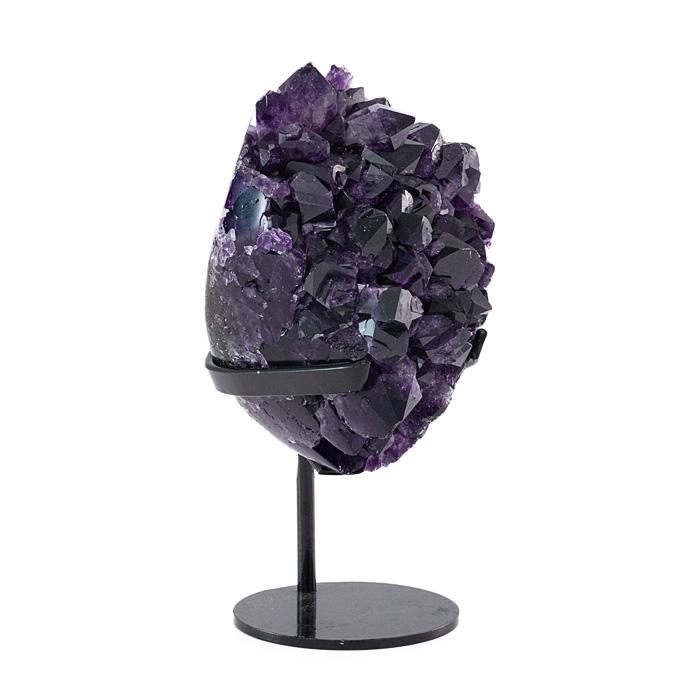 【高品質】アメジスト(クラスター)台座付　ウルグアイ産 アメジスト クラスター （ウルグアイ産） 鉄製台付 No.536 : 宮忠