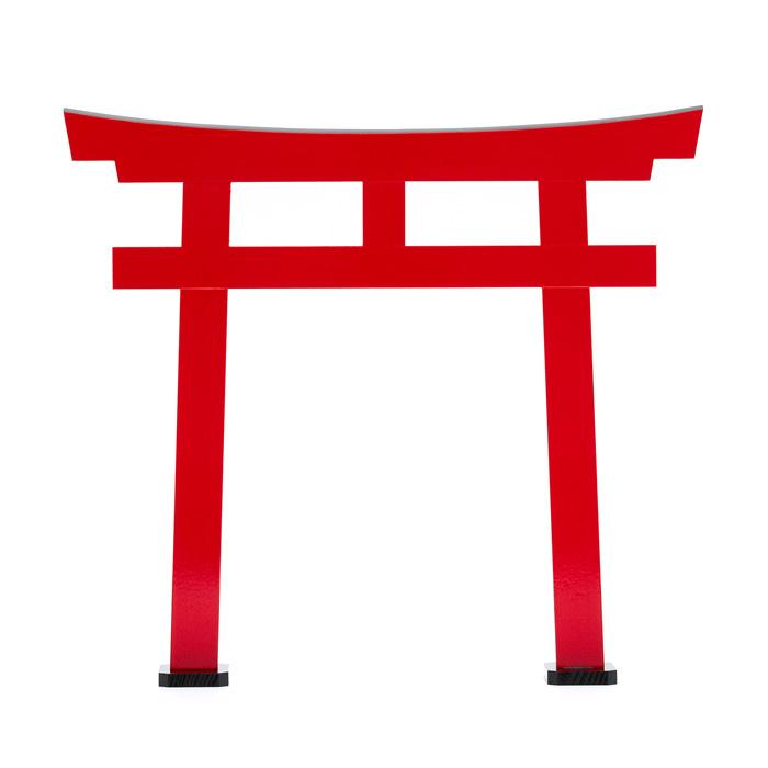 鳥居 木製朱塗 玉垣無8寸_3