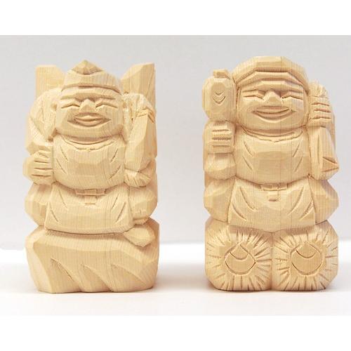 えびす様・大黒様 二福神像（並彫3寸5分）