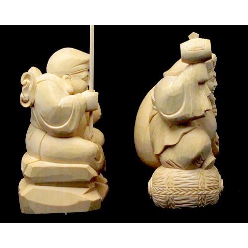 木彫 えびす様・大黒様 二福神 No.2 : 宮忠 - 通販 - Yahoo!ショッピング