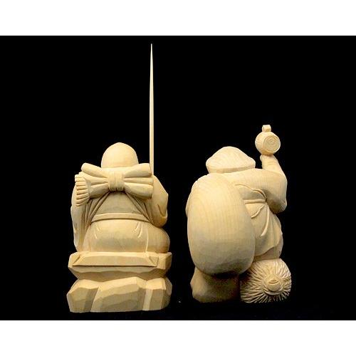 木彫 えびす様・大黒様 二福神 No.2 : 宮忠 - 通販 - Yahoo!ショッピング