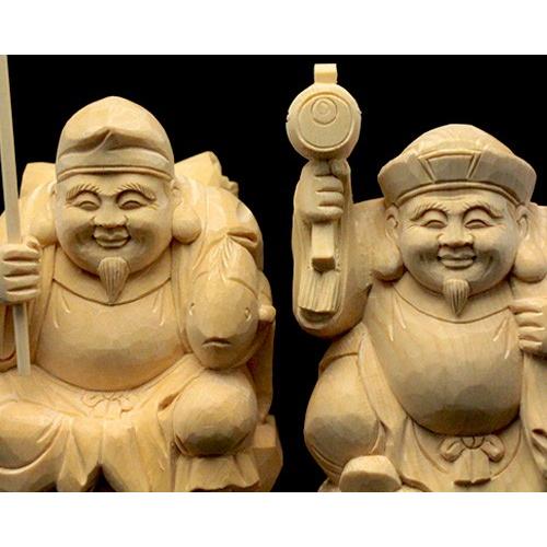 木彫 えびす様・大黒様 二福神 No.2 : 宮忠 - 通販 - Yahoo!ショッピング