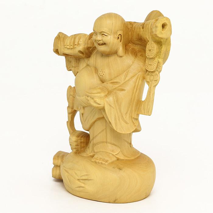 七福神 置物 木彫 招福布袋 No.4の画像