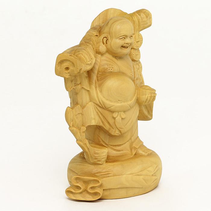 七福神 置物 木彫 招福布袋 No.4の画像