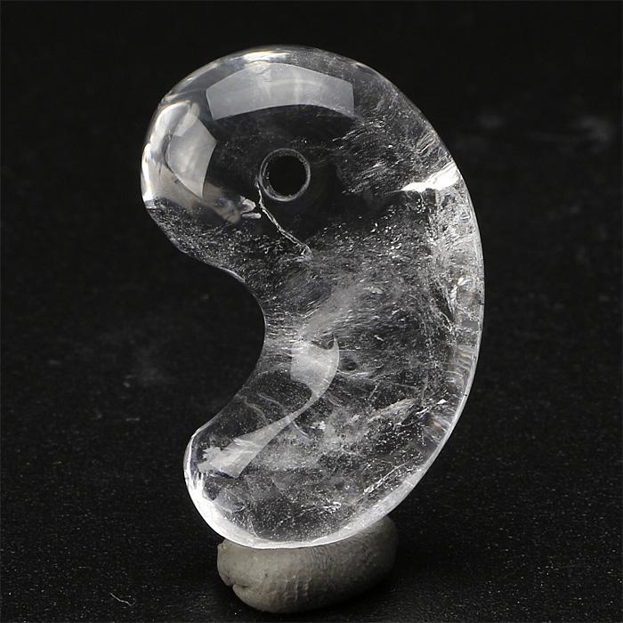 水晶 勾玉 白水晶 3A （一級宝石研磨士 佐野敏幸氏作） （乙女鉱山産