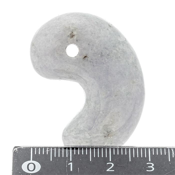 翡翠 勾玉 本翡翠 ラベンダー （ミャンマー産） No.62 : 宮忠