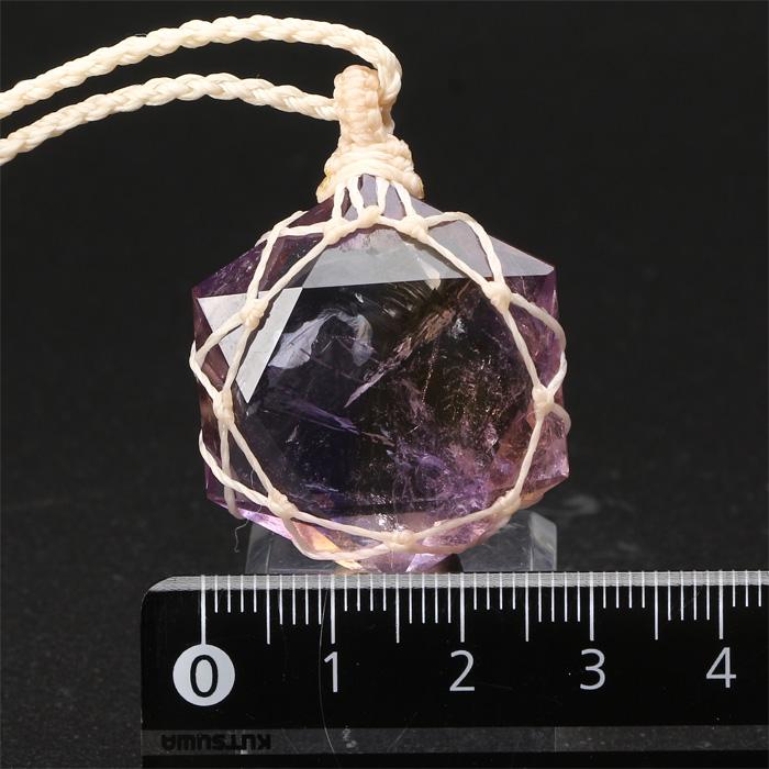 アメトリン ネックレス 六芒星 マクラメ編み ベージュ （アソート） No