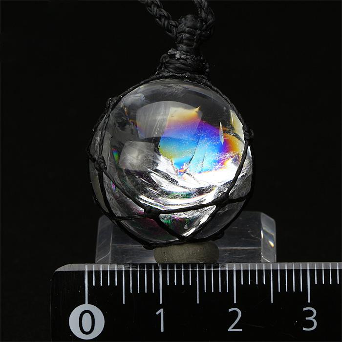 水晶 ネックレス レインボー水晶 マクラメ編み 黒 （アソート） No.14 