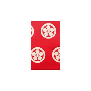 金襴・錦 梅鉢赤地白紋六・八釜正絹