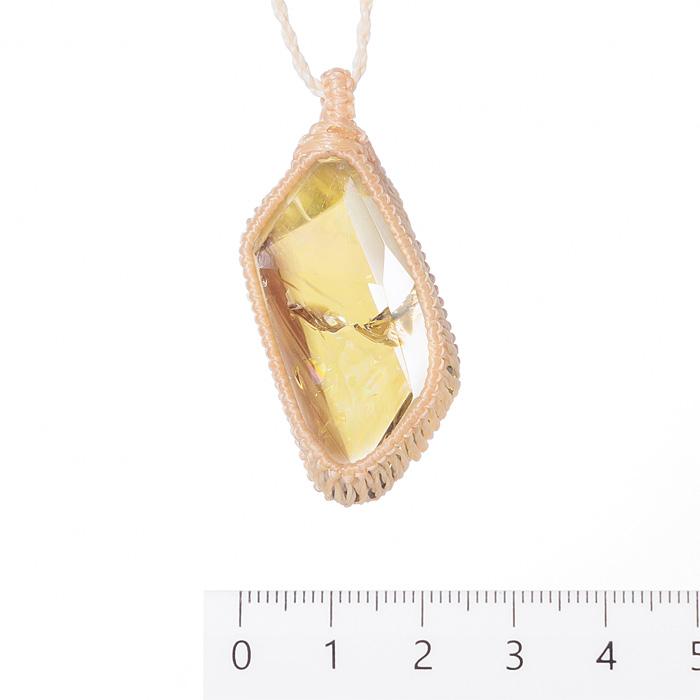 シトリン ネックレス レインボーシトリン マクラメ編み ベージュ No.8