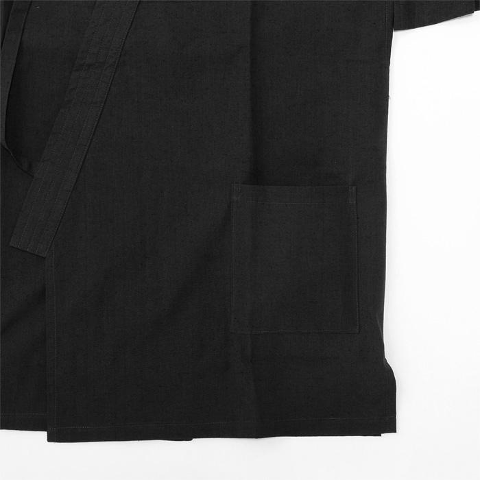 作務衣 久留米綿紬織 上下一組 （男性用） （黒） No.29 : 宮忠 - 通販