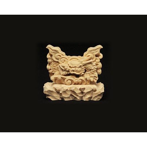 龍 上彫 神鏡 台 （木曽桧製） 神具 神棚 サイズ 1寸5分用