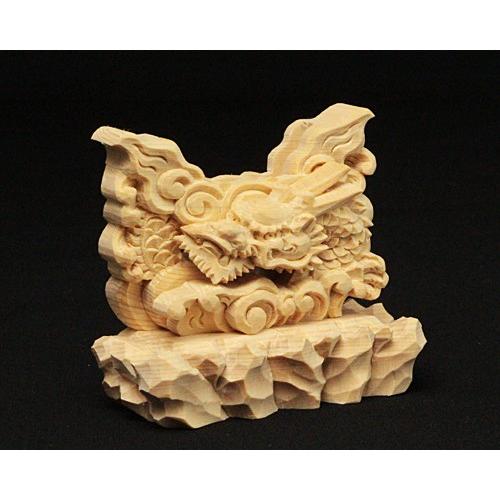 龍 上彫 神鏡 台 （木曽桧製） 神具 神棚 サイズ 1寸5分用_1