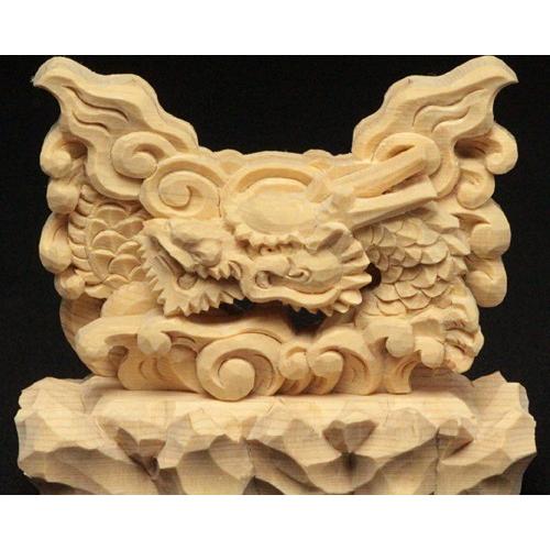 龍 上彫 神鏡 台 （木曽桧製） 神具 神棚 サイズ 1寸5分用_3