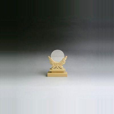 神鏡 神具 神棚 特上 鏡 + 特上 彫り 雲形 台 サイズ 1.5寸｜ise-miyachu