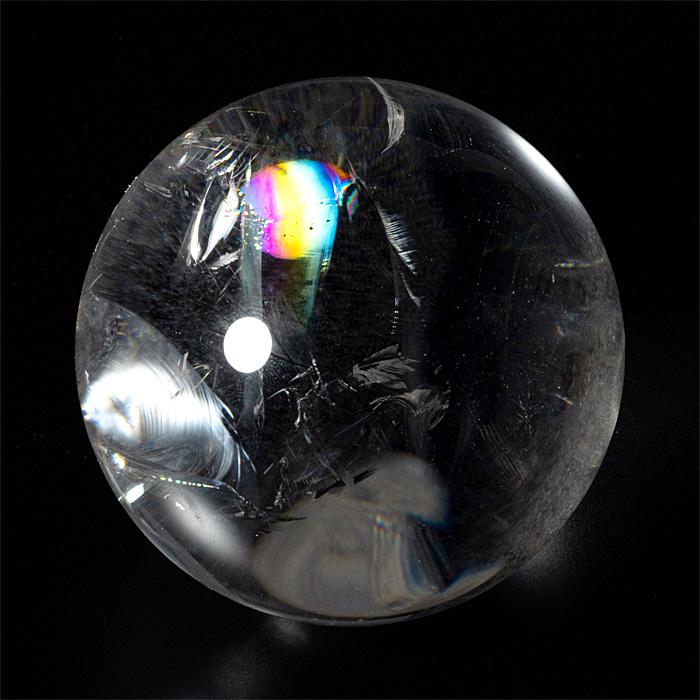 水晶 丸玉 ナチュラルレインボー水晶 （アイリスクォーツ） （ブラジル産） 82mm No.122_2