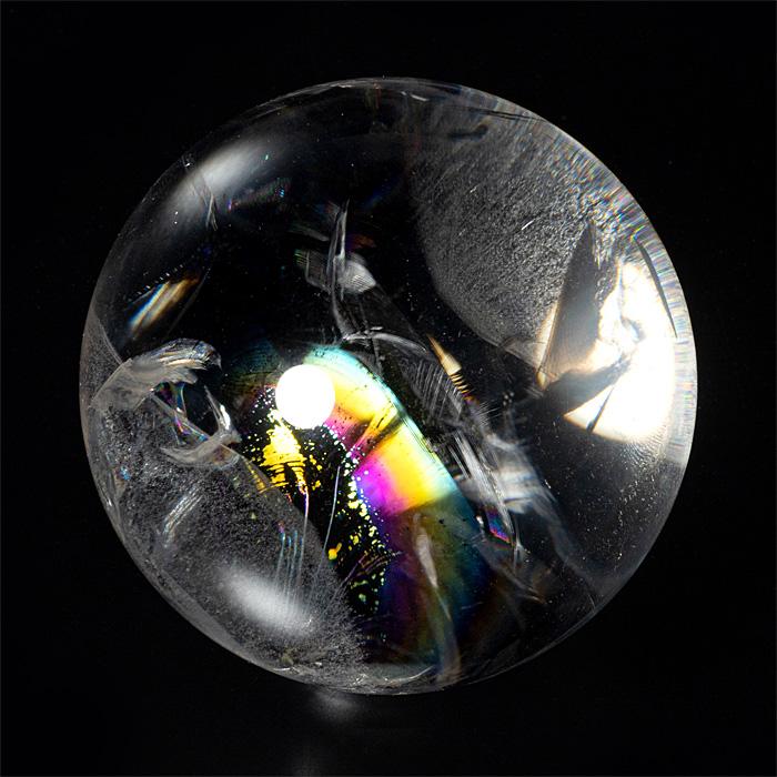 水晶 丸玉 ナチュラルレインボー水晶 （アイリスクォーツ） （ブラジル産） 82mm No.122_3