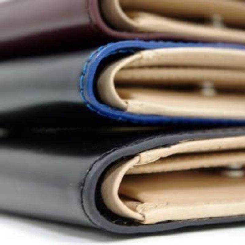 Saint Mode（セイントモード）国産コードバン(馬尻革)×本ヌメ革財布(BOX型小銭入付二つ折財布） (ブルー) 馬尻革 Mode セイントモード 国産コードバン ×本ヌメ革財布 BOX型小銭入付二つ折財布 ブルー