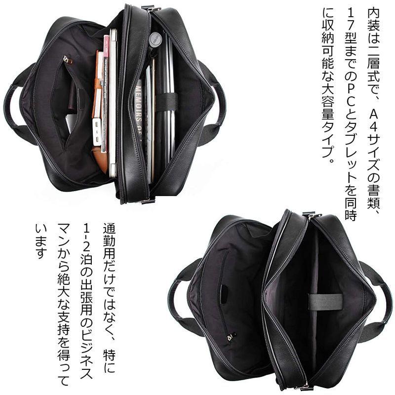 ⭐公式品⭐ Ariga ビジネスバッグ メンズ 本革 牛革 2way A4対応 自立 大容量 ブリーフケース レザー 通勤 出張 就活 ブラック 【2423681211】(12459円)
