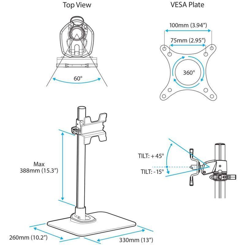 StarTech.com シングル液晶モニタースタンド 角度と高さの調整に対応 12?34インチVESA規格モニタ対応 プレミアム スチール com シングル液晶モニタースタンド 角度と高さの調整に対応 34インチVESA規格モニタ対応 プレミアム スチール
