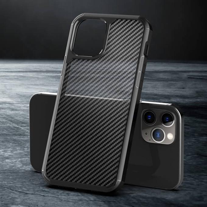 【ネコポス送料無料】iPhone12/12 Pro/12 mini用カーボン調PCケース【指紋防止】【ストラップホール】 | iPhone 12 | 01