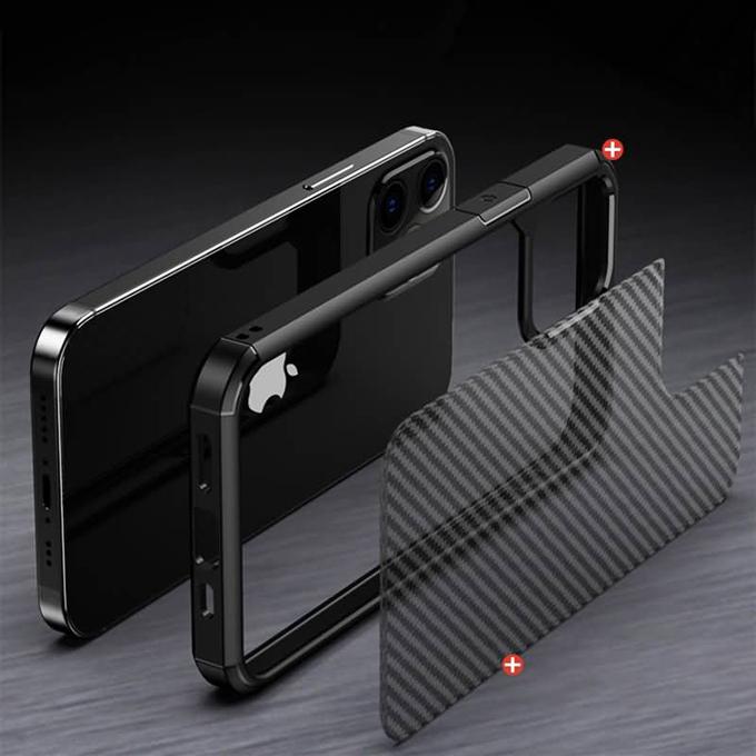 【ネコポス送料無料】iPhone12/12 Pro/12 mini用カーボン調PCケース【指紋防止】【ストラップホール】 | iPhone 12 | 02