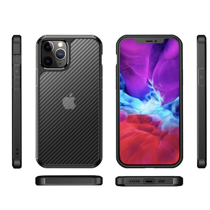 【ネコポス送料無料】iPhone12/12 Pro/12 mini用カーボン調PCケース【指紋防止】【ストラップホール】 | iPhone 12 | 04