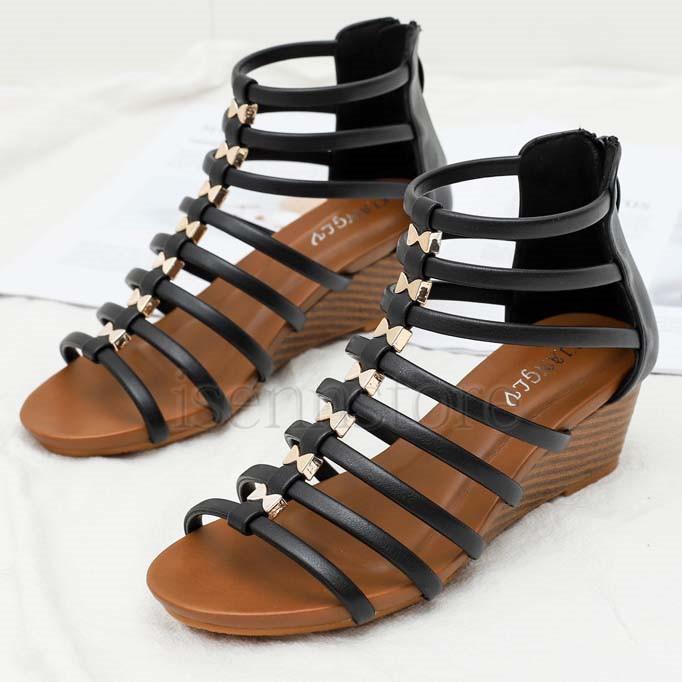 ブーツ風 グラディエーターサンダル レディース オープントゥ