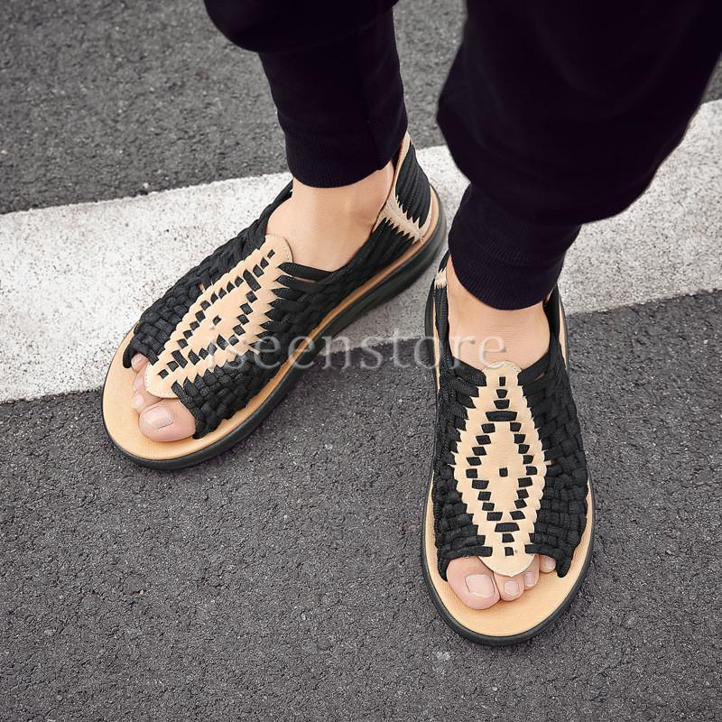 スポーツサンダル メンズ サンダル 編み込み スリッポン 通気 靴