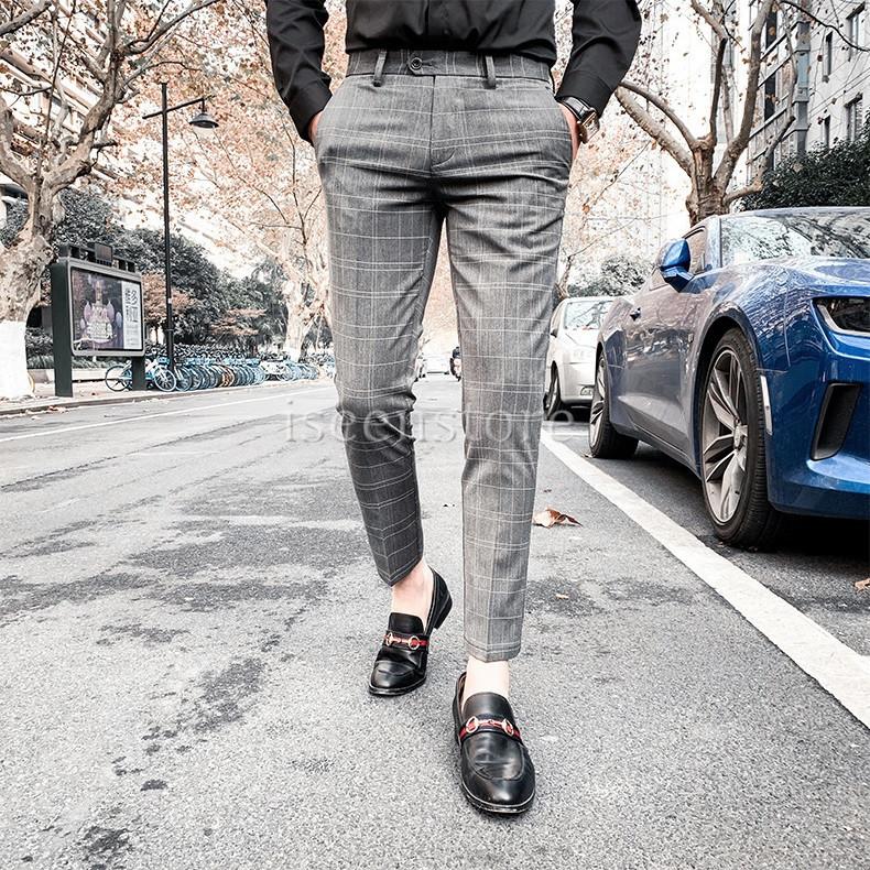 男性 スラックス チノパン 夏用クールビズ ノータック ウォッシャブル ビジネススラックス 9分丈 スキニーパンツ メンズ イギリス風 チェック柄 スーツパンツ 2133 11 イセンストア 通販 Yahoo ショッピング