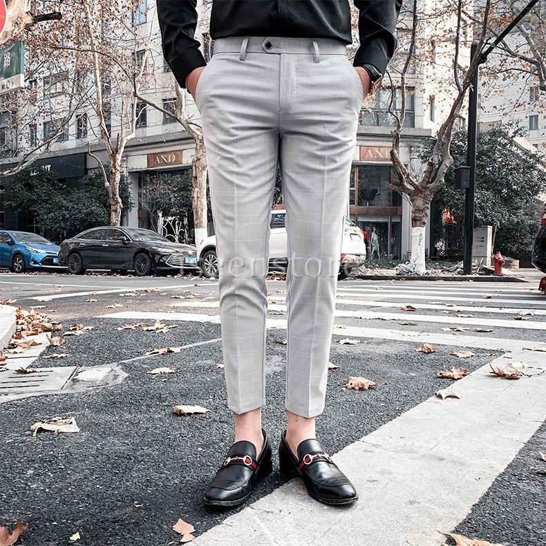男性 スラックス チノパン 夏用クールビズ ノータック ウォッシャブル ビジネススラックス 9分丈 スキニーパンツ メンズ イギリス風 チェック柄 スーツパンツ 2133 11 イセンストア 通販 Yahoo ショッピング