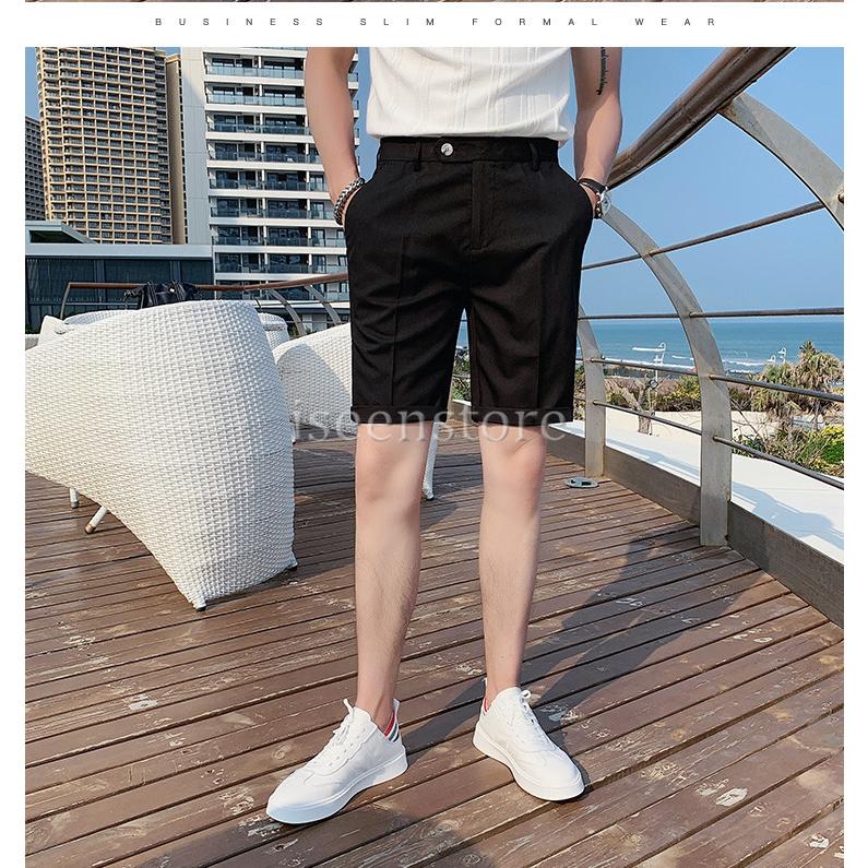 スラックス メンズ 夏用 クールビズ 5分丈 ビジネスパンツ 短パン 半ズボン ハーフパンツ 無地 チノパン 男性 イギリス風 スーツパンツ スリム ゴルフウェア 2133 1841 イセンストア 通販 Yahoo ショッピング